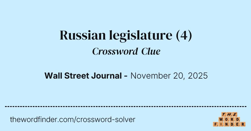 Russian legislature crossword clue image
