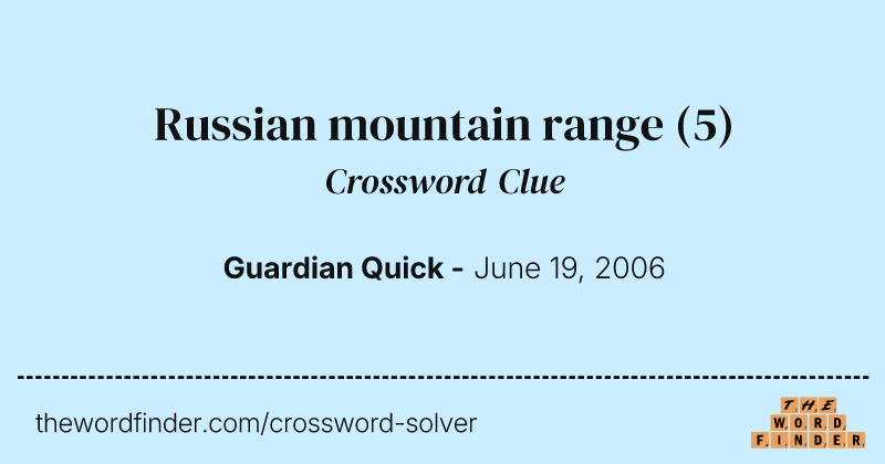 Russian mountain range crossword clue image