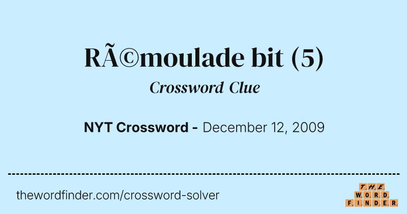 Rémoulade bit crossword clue image