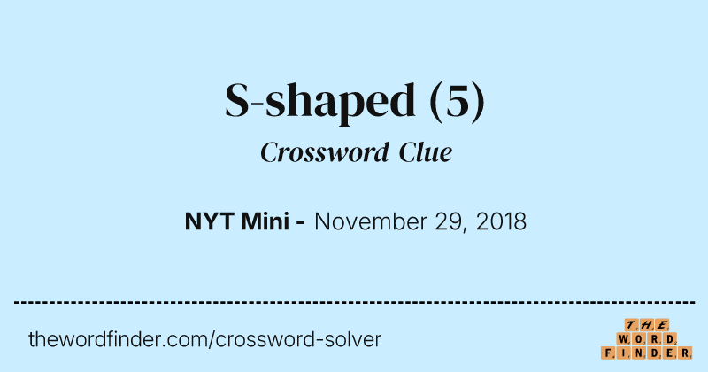 S-shaped crossword clue image
