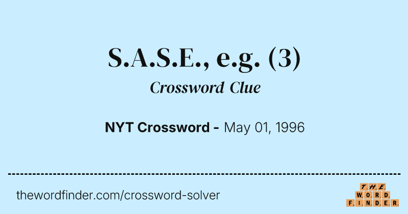 S.A.S.E., e.g. crossword clue image