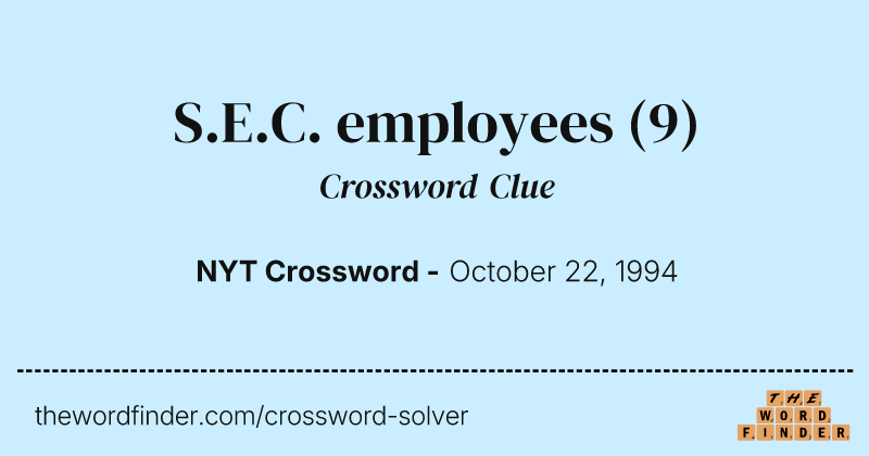 S.E.C. employees crossword clue image