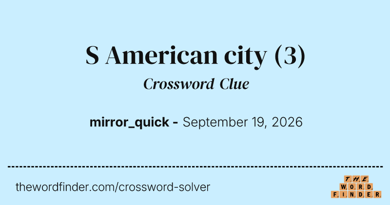 S American city crossword clue image