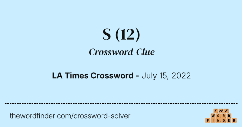 S crossword clue image