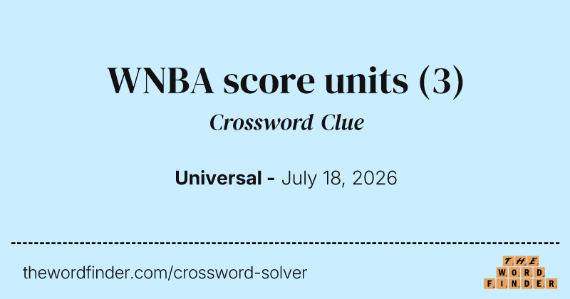 WNBA score units crossword clue image