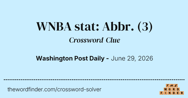 WNBA stat: Abbr. crossword clue image