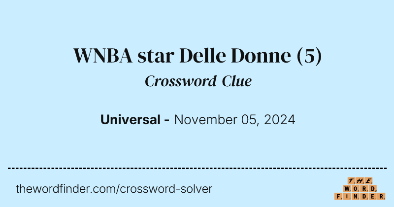 WNBA star Delle Donne crossword clue image