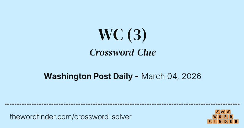 WC crossword clue image