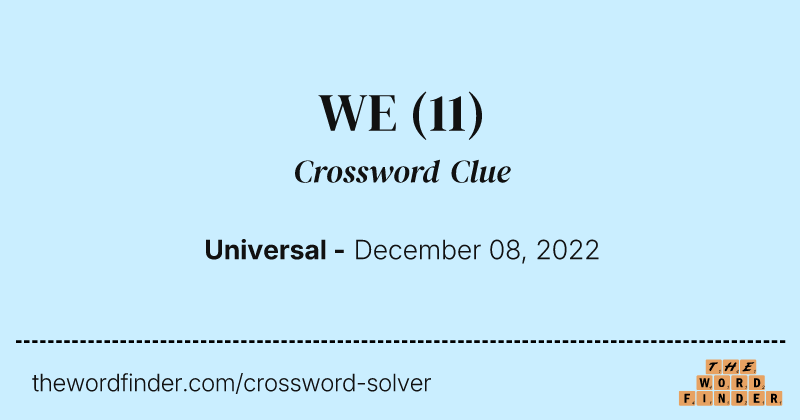 WE crossword clue image