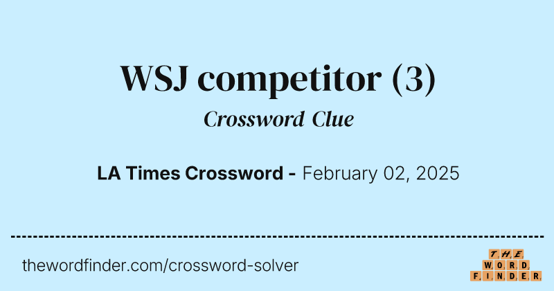 WSJ competitor crossword clue image
