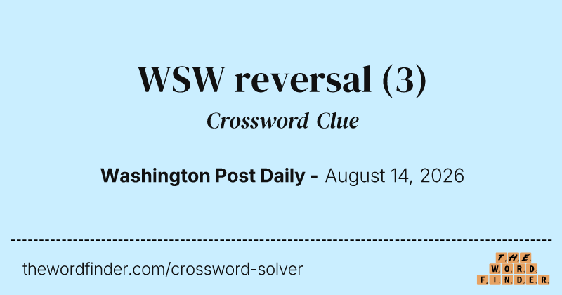 WSW reversal crossword clue image