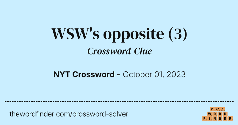 WSW's opposite crossword clue image