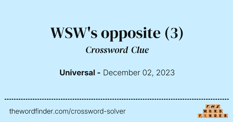 WSW's opposite crossword clue image