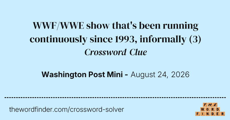WWF/WWE show that's been running continuously since 1993, informally crossword clue image
