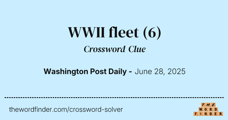 WWII fleet crossword clue image