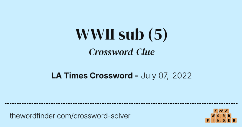 WWII sub crossword clue image