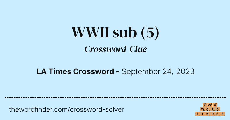 WWII sub crossword clue image