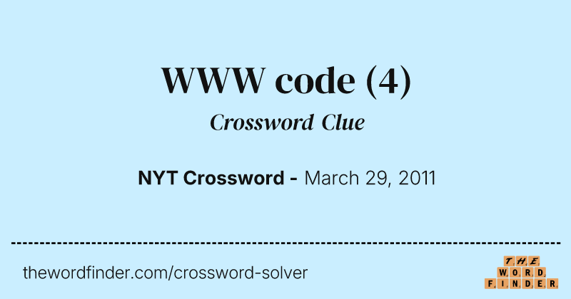 WWW code crossword clue image