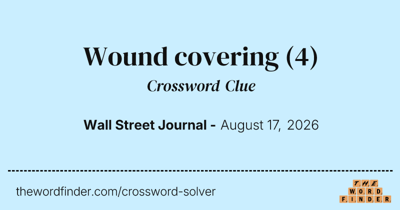 Wound covering crossword clue image
