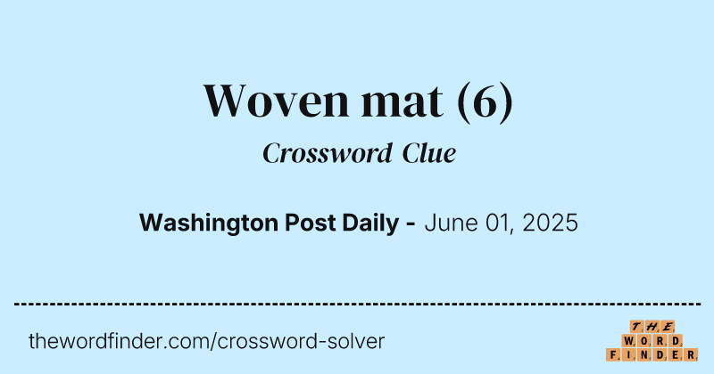Woven mat crossword clue image