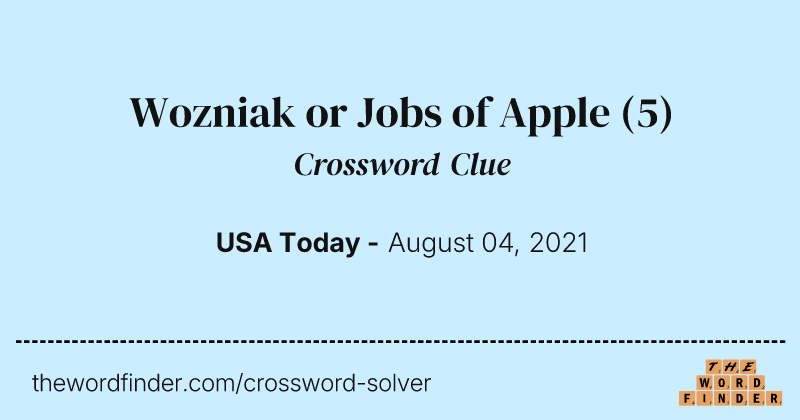Wozniak or Jobs of Apple crossword clue image