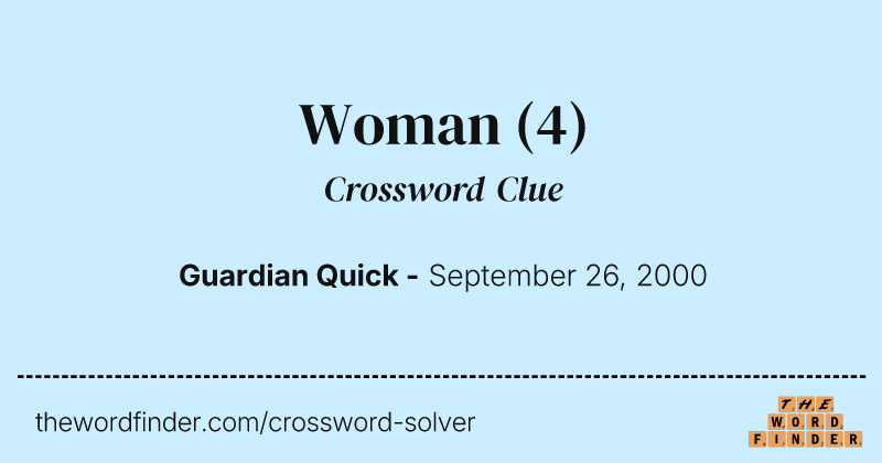 Woman crossword clue image