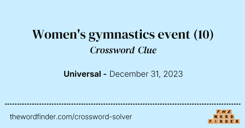 Women's gymnastics event crossword clue image