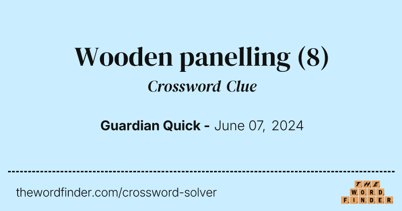 Wooden panelling crossword clue image