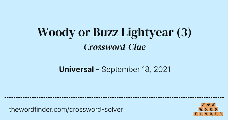 Woody or Buzz Lightyear crossword clue image