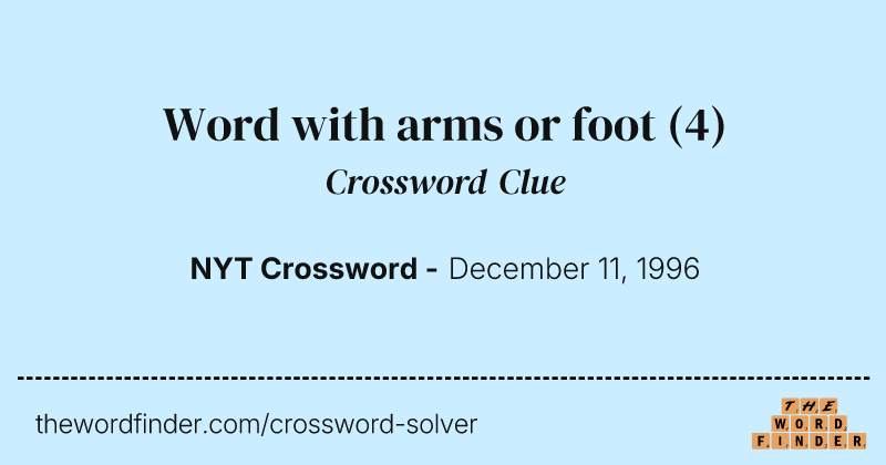 Word with arms or foot crossword clue image