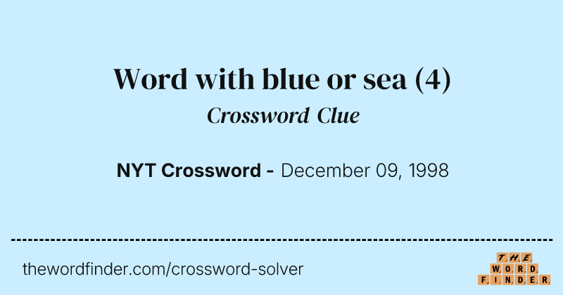 Word with blue or sea crossword clue image