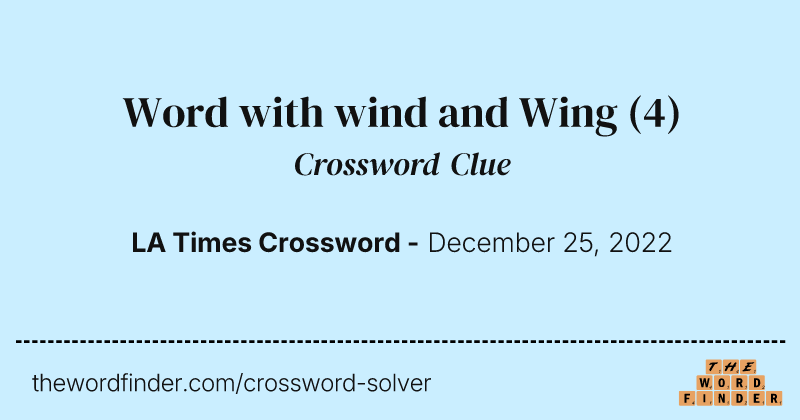 Word with wind and Wing crossword clue image