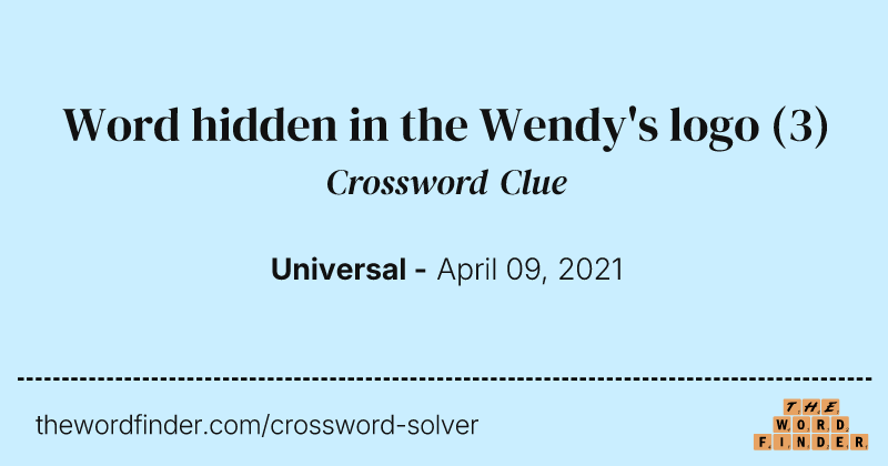 Word hidden in the Wendy's logo crossword clue image
