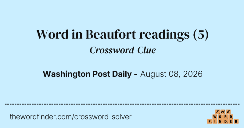 Word in Beaufort readings crossword clue image