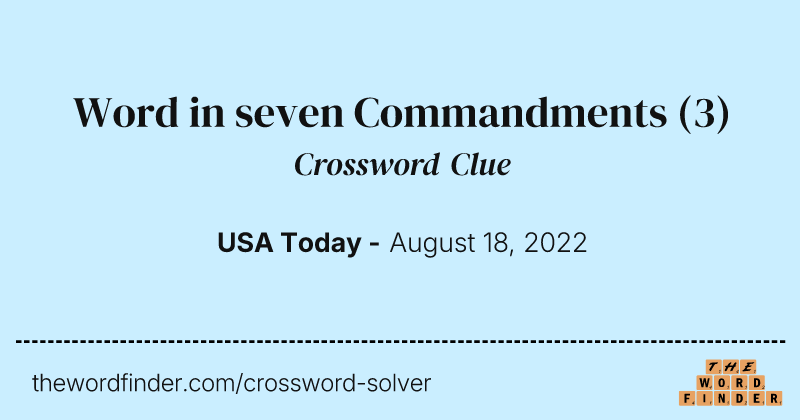 Word in seven Commandments crossword clue image