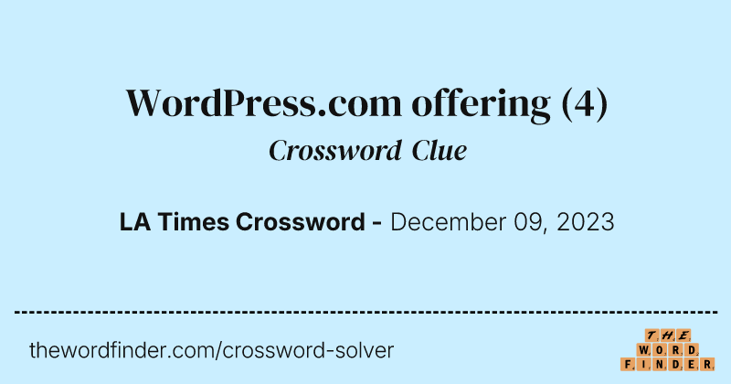 WordPress.com offering crossword clue image