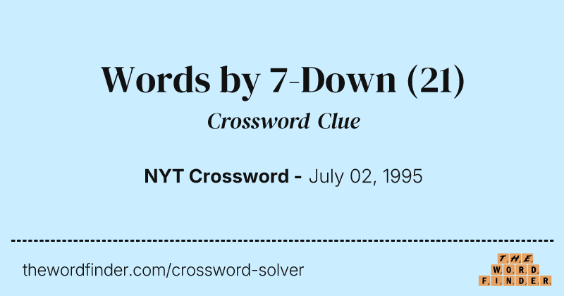 Words by 7-Down crossword clue image