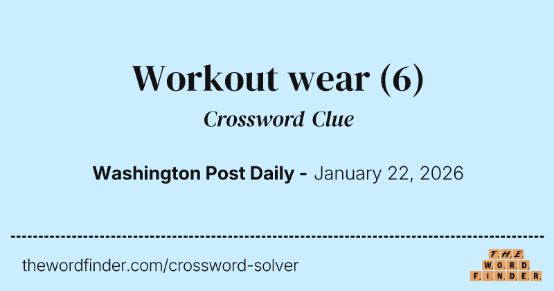 Workout wear crossword clue image