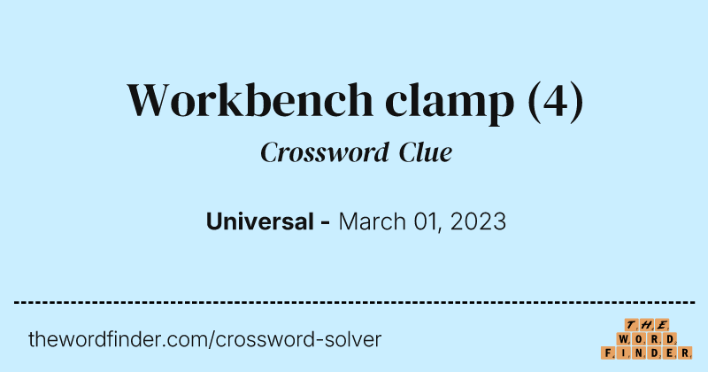 Workbench clamp crossword clue image