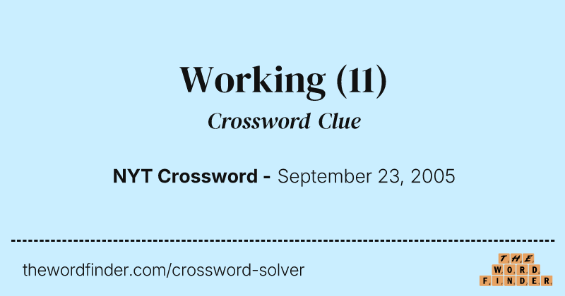 Working crossword clue image