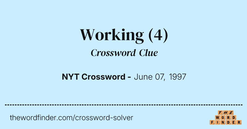 Working crossword clue image