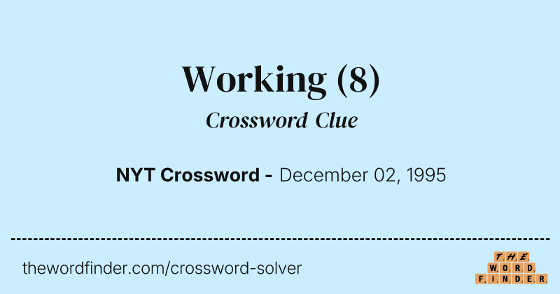 Working crossword clue image