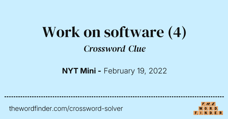 Work on software crossword clue image
