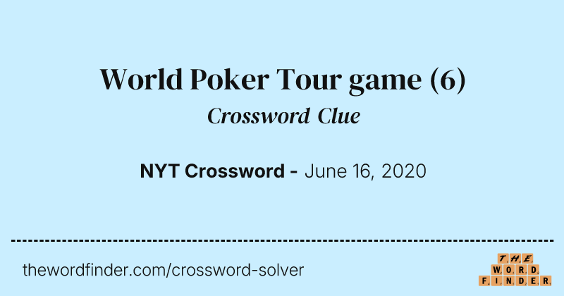 World Poker Tour game crossword clue image