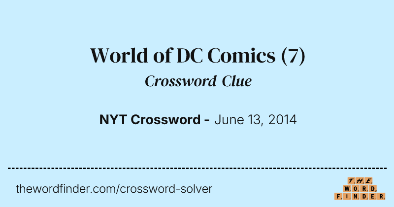 World of DC Comics crossword clue image