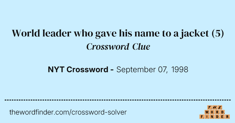 World leader who gave his name to a jacket crossword clue image