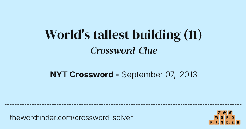World's tallest building crossword clue image