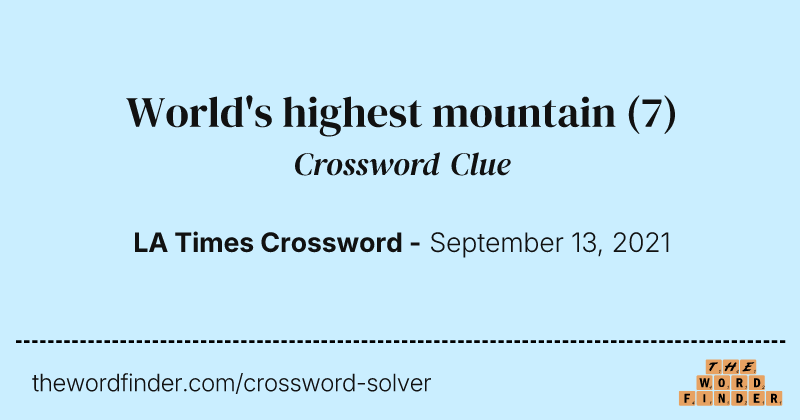 World's highest mountain crossword clue image