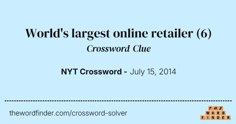 World's largest online retailer crossword clue image