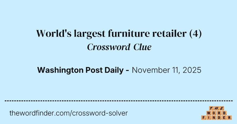 World's largest furniture retailer crossword clue image